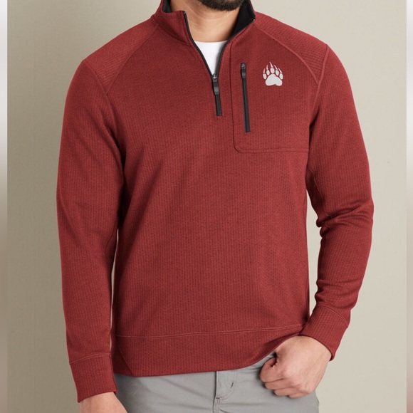Duluth Trading Co Alaskan Hardgear Men's Maroon Quarter Zip Pullover Size 2XL - Picture 1 of 8